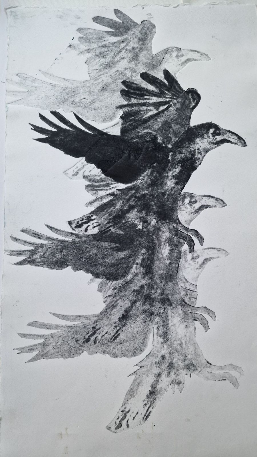 Collagraph bird print